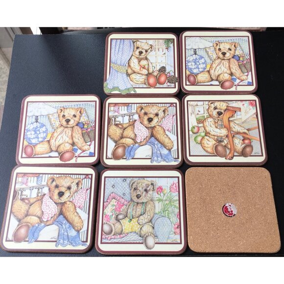 Pimpernel Coasters Teddy Bear Garden Tools Christmas Sewing Room - Picture 2 of 2